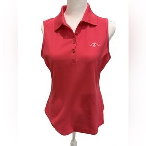 Greg Norman  Women's Sleeveless Polo Golf Shirt - Red in Small